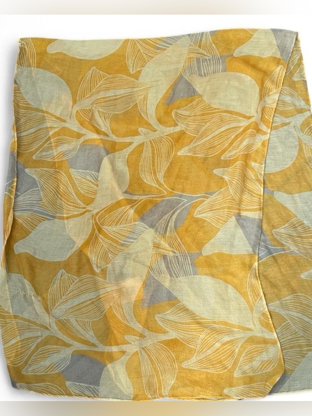 Sheer Orange Patterned Scarf - Picture 4 of 7